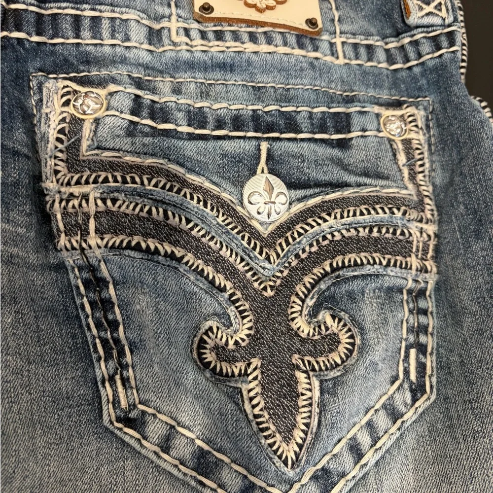 Rock Revival Men's Distressed Blue Jeans